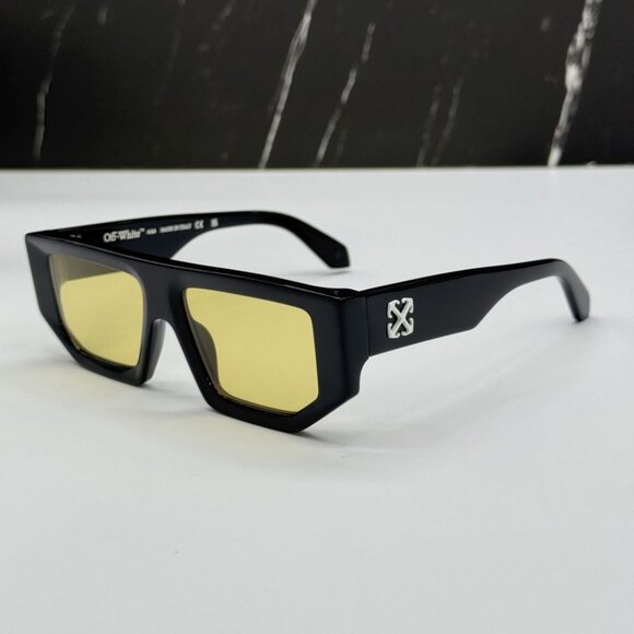 NEW OFF-WHITE OERI13F VANCOUVER 1018 SUNGLASSES UNISEX BLACK SQUARE EYEWEAR - Picture 6 of 12